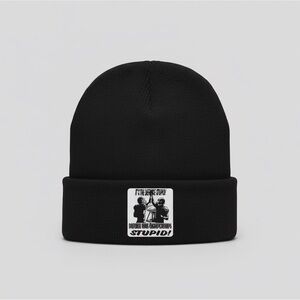 Black Graphic Beanie